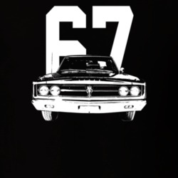 1967 Coronet Grill View With Year Dark Color T Shirt