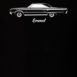 1967 Coronet Side View With Model Dark Color T Shirt