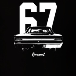 1967 Coronet Rear View With Year And Model Dark Color T Shirt