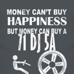 Money Cant Buy Happiness 1971 DJ 5A Dark Distressed T Shirt