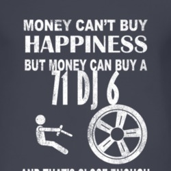 Money Cant Buy Happiness 1971 DJ 6 Dark Distressed T Shirt