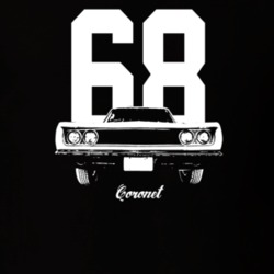 1968 Coronet Grill View With Year And Model Dark Color T Shirt