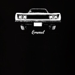1968 Coronet Grill View With Model Dark Color T Shirt