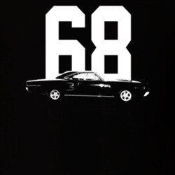 1968 Coronet Side View With Year Dark Color T Shirt