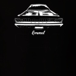 1968 Coronet Rear View With Model Dark Color T Shirt