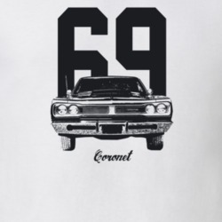 1969 Coronet Grill View With Year And Model Light Color T Shirt