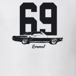 1969 Coronet Side View With Year And Model Light Color T Shirt