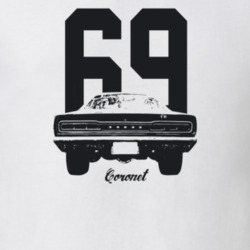 1969 Coronet Rear View With Year And Model Light Color T Shirt