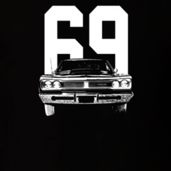1969 Coronet Grill View With Year Dark Color T Shirt
