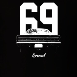 1969 Coronet Rear View With Year And Model Dark Color T Shirt