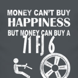 Money Cant Buy Happiness 1971 FJ 6 Dark Distressed T Shirt