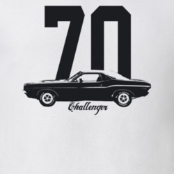 1970 Challenger Side View With Year And Model Light Color T Shirt