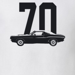 1970 Challenger Side View With Year Light Color T Shirt