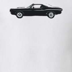 1970 Challenger Side View With Model Light Color T Shirt
