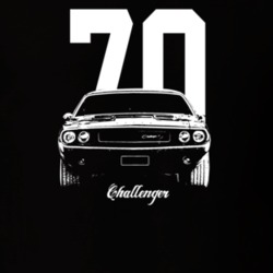 1970 Challenger Grill View With Year And Model Dark Color T Shirt
