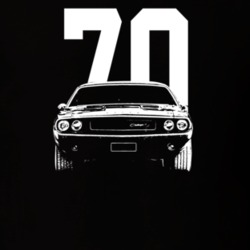 1970 Challenger Grill View With Year Dark Color T Shirt