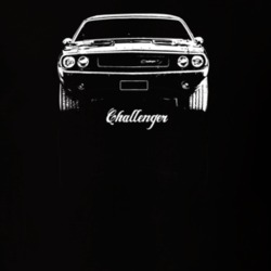 1970 Challenger Grill View With Model Dark Color T Shirt