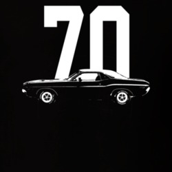1970 Challenger Side View With Year Dark Color T Shirt