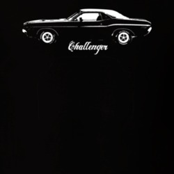 1970 Challenger Side View With Model Dark Color T Shirt