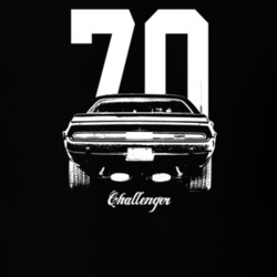 1970 Challenger Rear View With Year And Model Dark Color T Shirt