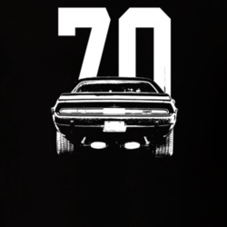 1970 Challenger Rear View With Year Dark Color T Shirt
