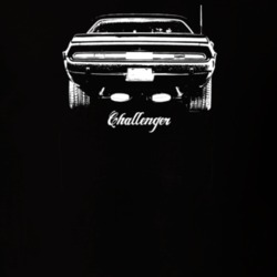 1970 Challenger Rear View With Model Dark Color T Shirt
