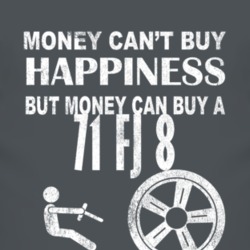 Money Cant Buy Happiness 1971 FJ 8 Dark Distressed T Shirt