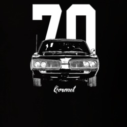 1970 Coronet Grill View With Year And Model Dark Color T Shirt