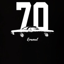 1970 Coronet Side View With Year And Model Dark Color T Shirt