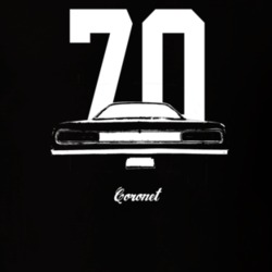 1970 Coronet Rear View With Year And Model Dark Color T Shirt