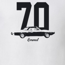 1970 Coronet Side View With Year And Model Light Color T Shirt