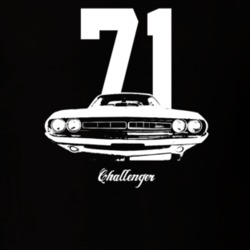 1971 Challenger Grill View With Year And Model Dark Color T Shirt