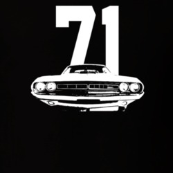 1971 Challenger Grill View With Year Dark Color T Shirt