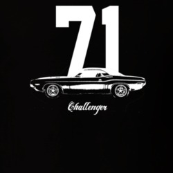 1971 Challenger Side View With Year And Model Dark Color T Shirt