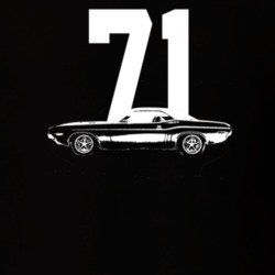 1971 Challenger Side View With Year Dark Color T Shirt