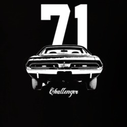 1971 Challenger Rear View With Year And Model Dark Color T Shirt