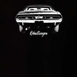 1971 Challenger Rear View With Model Dark Color T Shirt
