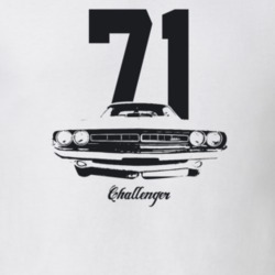 1971 Challenger Grill View With Year And Model Light Color T Shirt