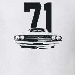 1971 Challenger Grill View With Year Light Color T Shirt