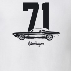 1971 Challenger Side View With Year And Model Light Color T Shirt