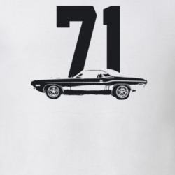 1971 Challenger Side View With Model Light Color T Shirt