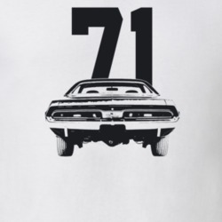 1971 Challenger Rear View With Year Light Color T Shirt