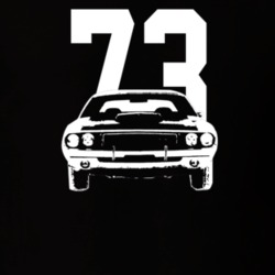 1973 Challenger Grill View With Year Dark Color T Shirt