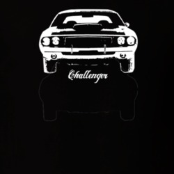 1973 Challenger Grill View With Model Dark Color T Shirt