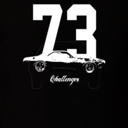 1973 Challenger Side View With Year And Model Dark Color T Shirt