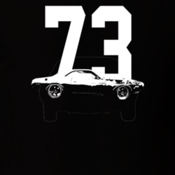 1973 Challenger Side View With Year Dark Color T Shirt