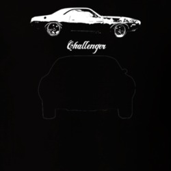 1973 Challenger Side View With Model Dark Color T Shirt