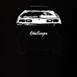 1973 Challenger Rear View With Model Dark Color T Shirt