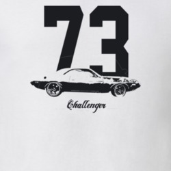1973 Challenger Side View With Year And Model Light Color T Shirt