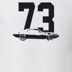 1973 Challenger Side View With Year Light Color T Shirt